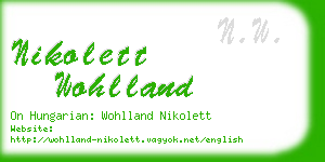 nikolett wohlland business card